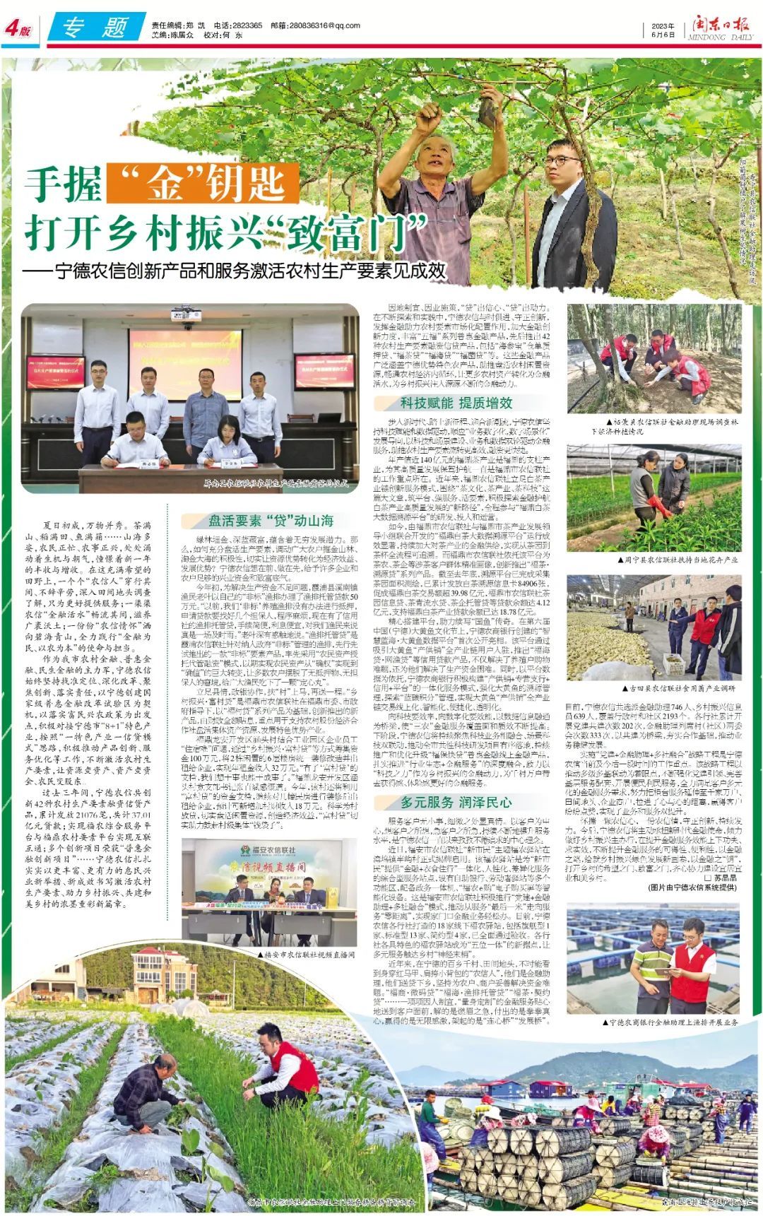 宁德农信：手握 “金”钥匙 打开乡村振兴“致富门”_新宁德